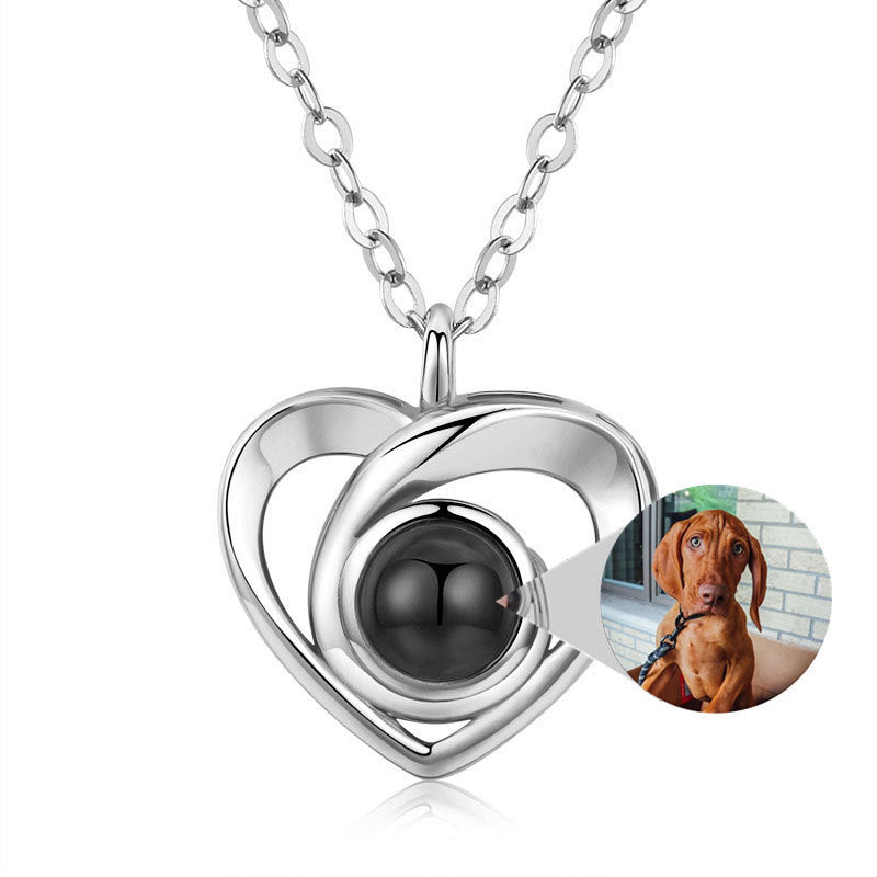 S925 Silver Romantic Photo Projection Necklace