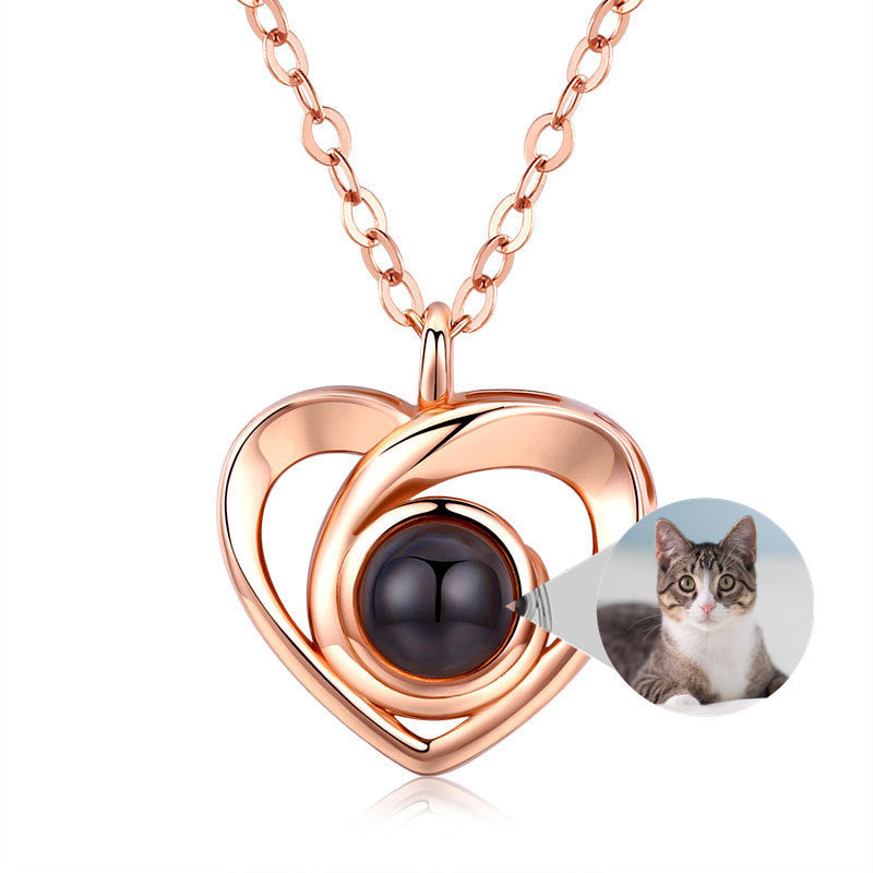 S925 Silver Romantic Photo Projection Necklace