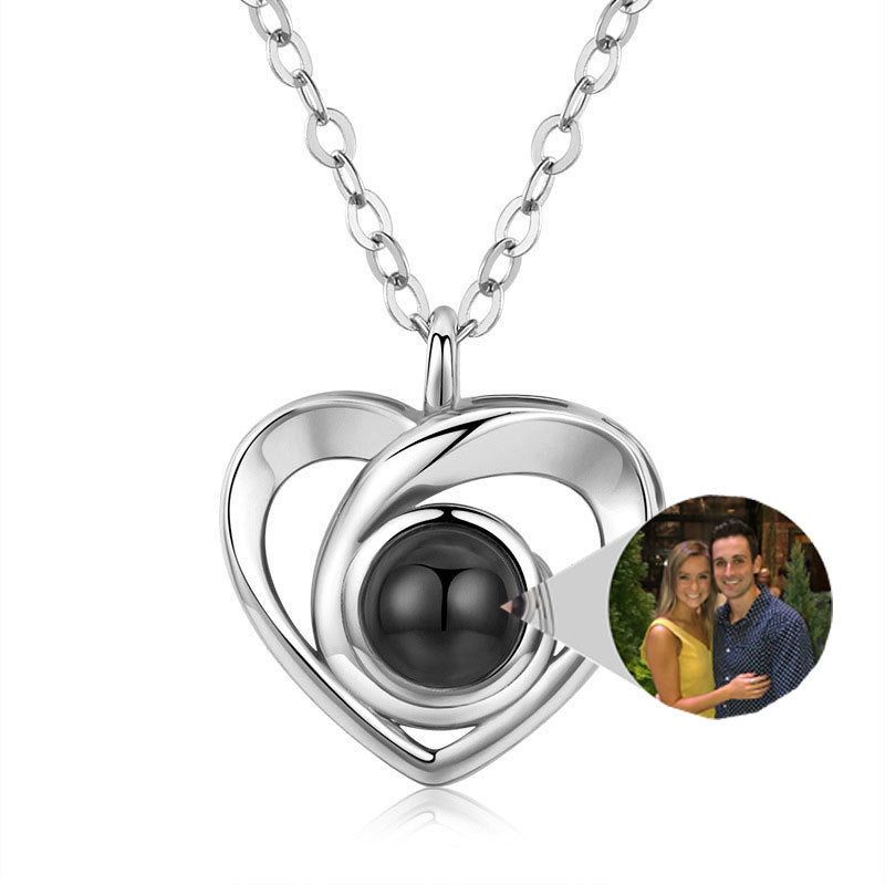 S925 Silver Romantic Photo Projection Necklace